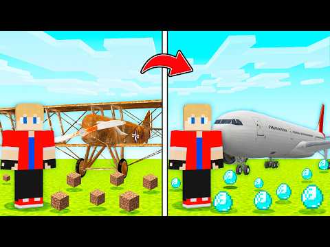 Evolui de AVIÃO FEIO até AVIÃO DA VIDA REAL no Minecraft!