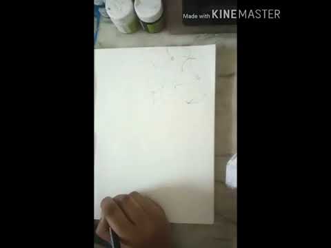 Drawing some flowers using only colour blue