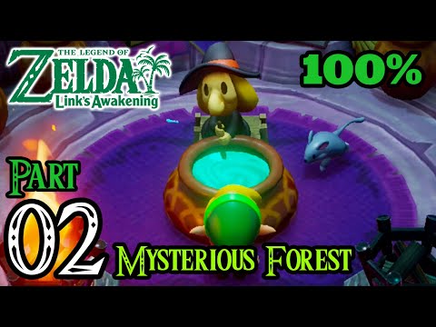 Zelda Link's Awakening Walkthrough 100% Switch -  Part 2 - Mysterious Forest | Magic Powder