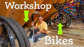 Turning the giant attic above my workshop into a stock room for bikes. Yes, it has a fire pole