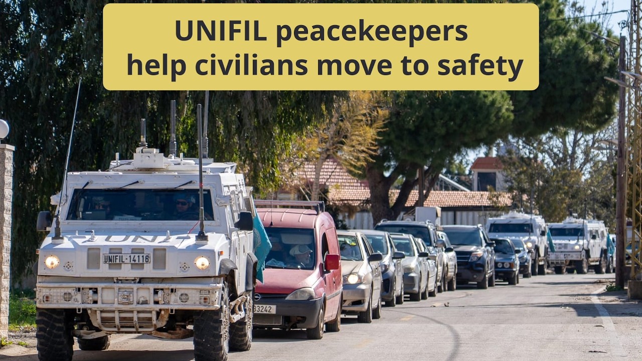 UNIFIL peacekeepers help civilians move to safety