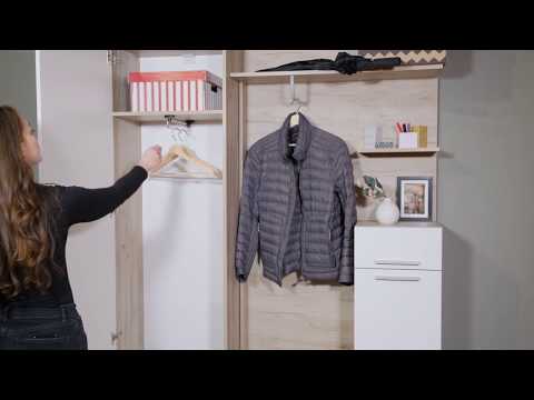 Миниатюра изображения товара Секция в прихожую Mobi Лайн 10.16 (дуб серый Craft/белый глянец ПВХ)