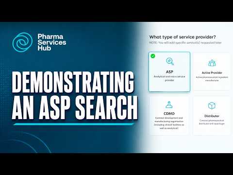 Demonstrating a search for an Analytical Service Provider (ASP)
