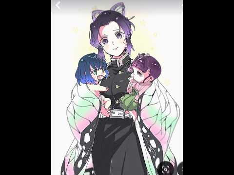 Shinobu with her kids 🫧🫠#demonslayer #kawaii #shinobu #inosuke #kanao