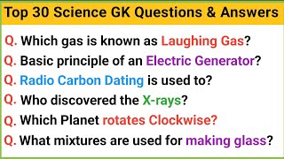 Top 30 Science GK Questions and Answers | Science GK Quiz -4