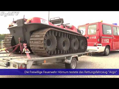 FFW Hörnum tested the amphibious vehicle "Argo 8x8"