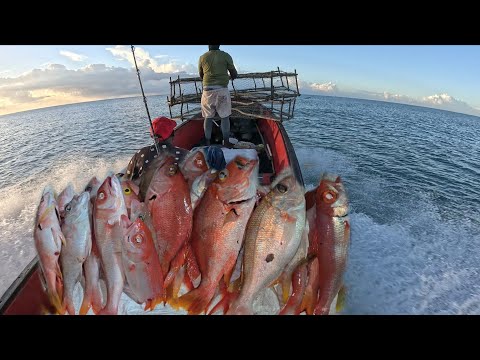 Back out on the ocean hunting deep water redfish in strong current