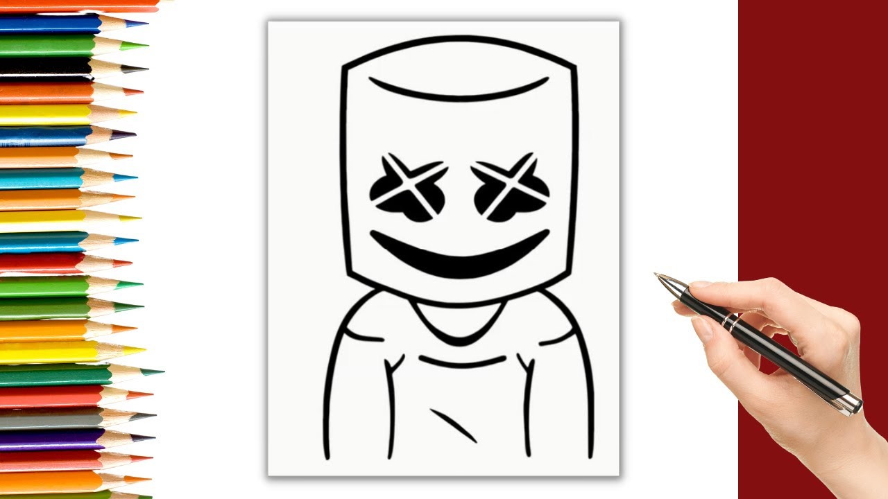 How to Draw Marshmallow Step by Step Easy -Marshmallow DJ Drawing | Kids Fun and Learn Club Tutorial