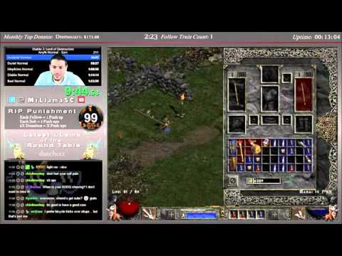 Diablo 2 AGDQ Practice! Sorceress No Reset Run - Crazy Finish!!