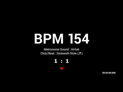 Metronome BPM 154 / Hi-hat / 16th (Closed)