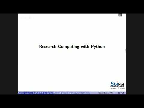 Research Computing With Python Lecture 1