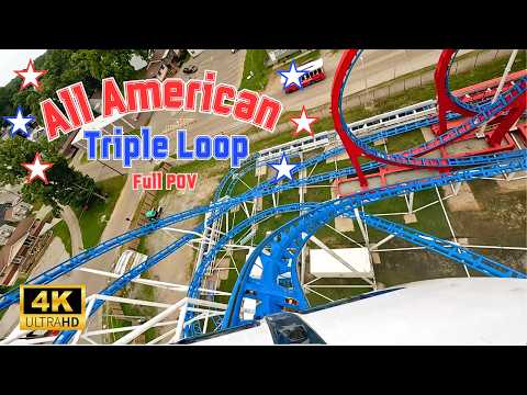 On-ride point of view of All American Triple Loop