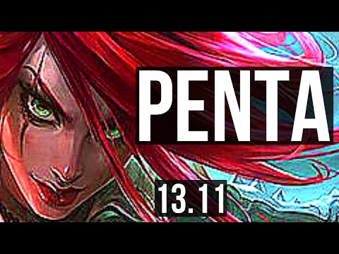 KATARINA vs NOCTURNE (MID) | Penta, 13/1/4, Legendary, 700+ games, 1.1M mastery | KR Master | 13.11
