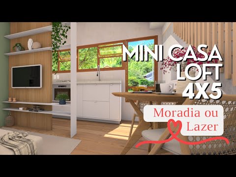 Mini Casa Loft  4 x 5  Moderna - Moradia ou Lazer 🤩