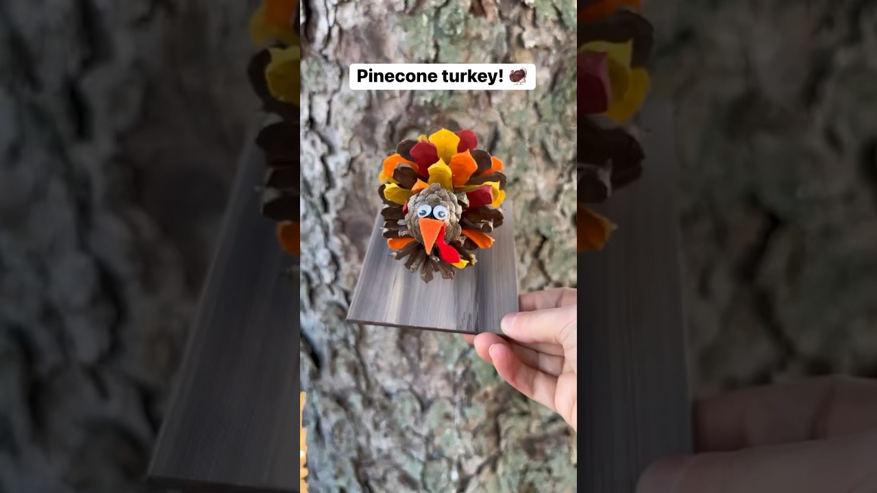 Pinecone Turkey! 🎨🦃 #howto #crafting #easycraft