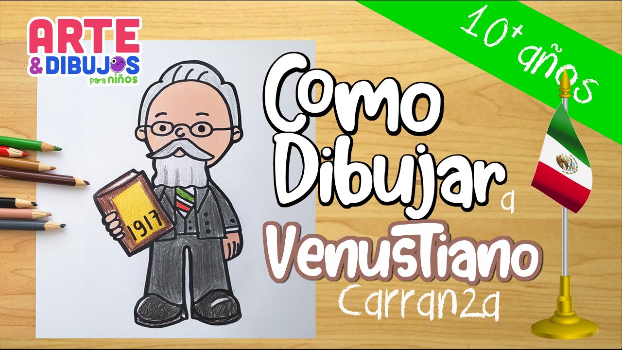 Como dibujar a VENUSTIANO CARRANZA - Revolución mexicana para niños