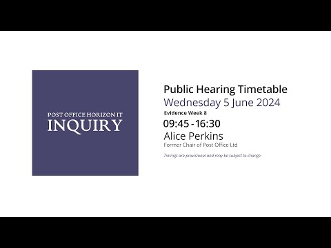 Alice Perkins - Day 146 PM (05 June 2024) - Post Office Horizon IT Inquiry
