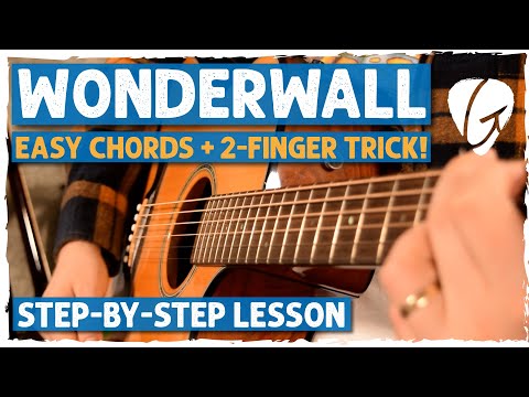 "Wonderwall" Easy Acoustic Guitar Tutorial + Lesson | "2-Finger Trick" = Easiest Chords on Guitar