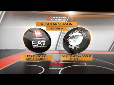 EuroLeague Highlights RS Round 21: EA7 Emporio Armani Milan 89-87 Darussafaka Dogus Istanbul