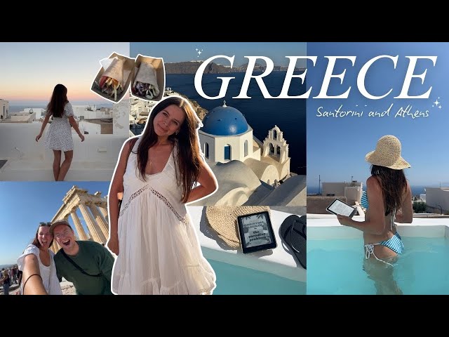 Travel vlog - GREECE TRAVEL VLOG! 🇬🇷 Santorini + Athens | lost luggage, beach clubs, Oia sunset  + sight-seeing! 🌅
