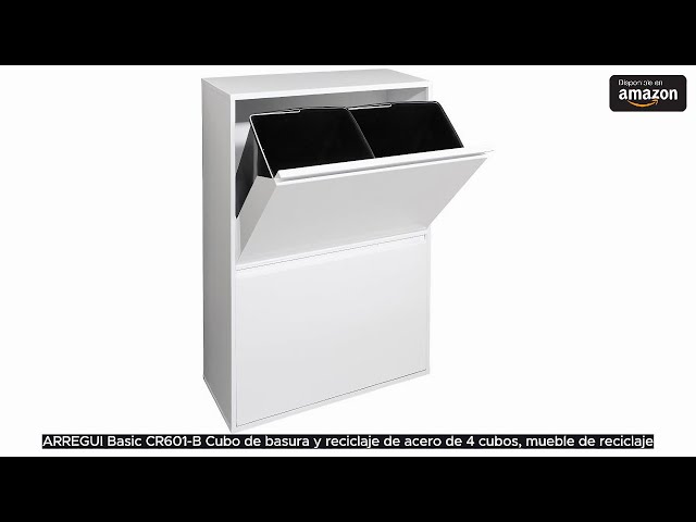 Vídeo relacionado con Arregui Top CR621-B2 Cubo de Basura y Reciclaje de 4 Compartimentos con Cajón Superior | 23+11+17+17 L (68 L) | con Cubetas para Envases y Orgánico | Contenedores de Reciclaje de Cocina | blanco