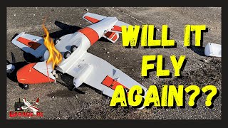 Demolished RC Plane.. WILL IT FLY AGAIN!? (E-Flite EC-1500)