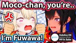 Nerissa accidentally mistook Fuwawa as Mococo on the Official Channel 【Hololive】