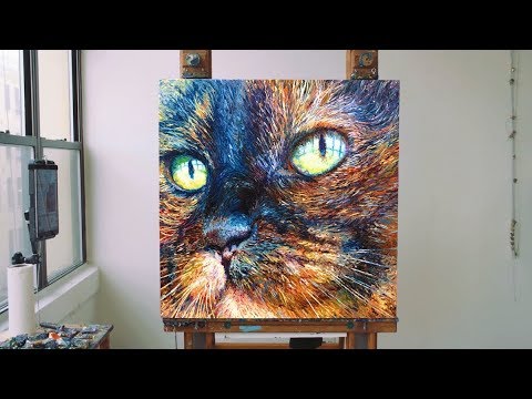 Colorful Cat & Dog Finger Paintings by Iris Scott