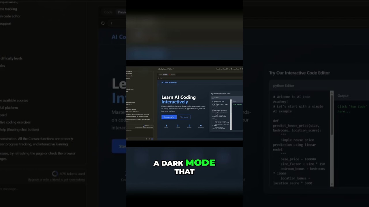 Built an AI Academy App IN 1 PROMPT! #aitools #opensourceai #aicoding #nocodeai