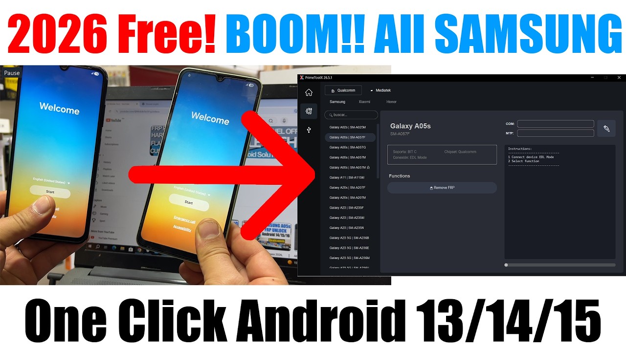 Samsung FRP Tool 2026, Google Account Remove Android 13/14/15 | FRP Bypass