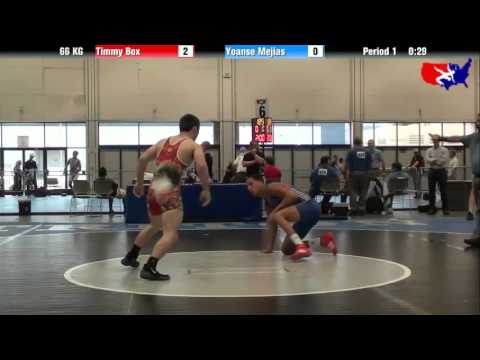Timmy Box vs. Yoanse Mejias at 2013 Junior Nationals - FILA - GR