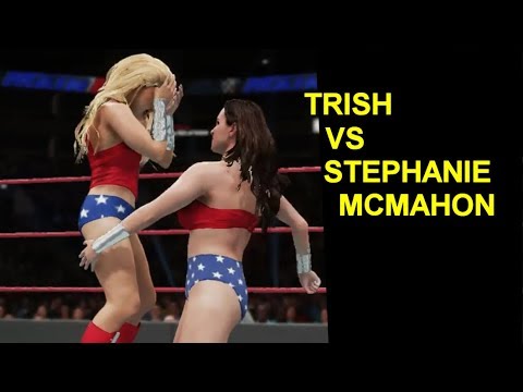 WWE 2K18 Trish vs Stephanie McMahon - Wonder Woman Match