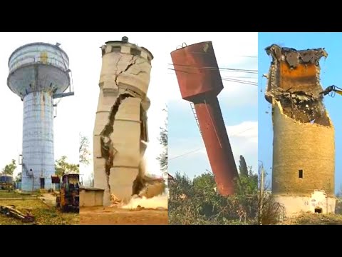 Old Water Tower Demolition And Water Tank Compilation #Water Tower #Interesting Part #08