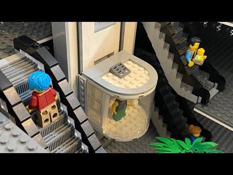 Funktionierender Aufzug | Rolltreppen im Kaufhaus|Folge 118| LEGO® Klemmbaustein Stadt Baustein