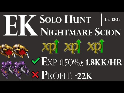 EK - Solo Hunt Krailos Nightmare Scion  EXP (150%): 1.8kk/hr   PROFIT: -22k (después del rebalanceo)