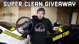 Super clean giveaway winner announcement - BMW E46 custom steering wheel - race car fuel cell mod