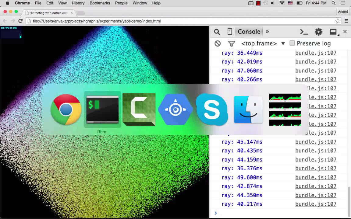 Interactive PointClouds optimization in three.js