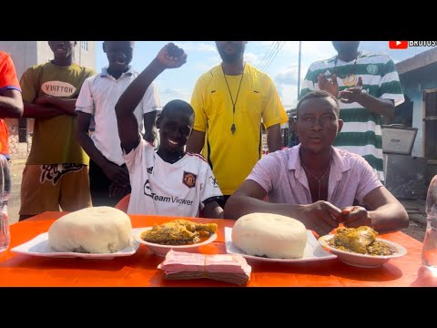 EATING COMPETITION FIRST PERSON TO FINISH FUFU AND DELICIOUS EGUSI SOUP WIN 100,000