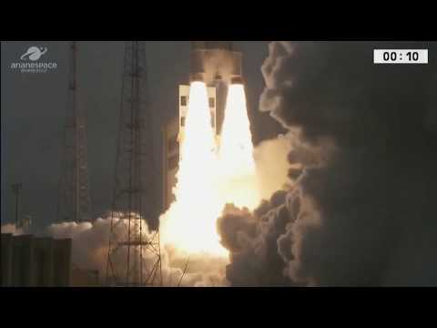 Liftoff - LIVE Arianespace Ariane 5 ES VA240 Rocket Launching Galileo 19-22 Navigation Satellites