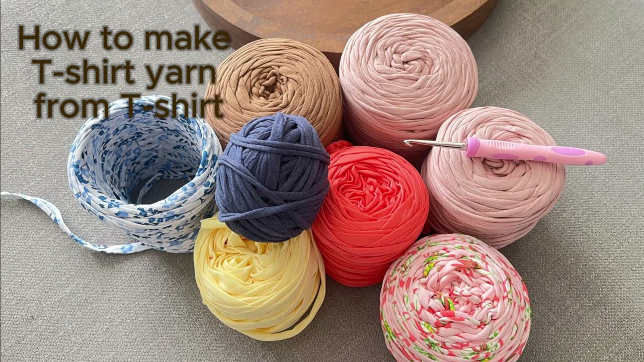 How to make T-Shirt yarn with T-Shirt. | DIY Recycled Yarn for Crochet & Knitting