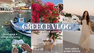 Travel vlog - paros & santorini greece travel vlog: boat days, villages + sunset dinners