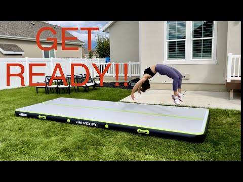 Review and demo of Inflatable Gymnastics Mat Air Training Track, Air Track Tumbling Mat