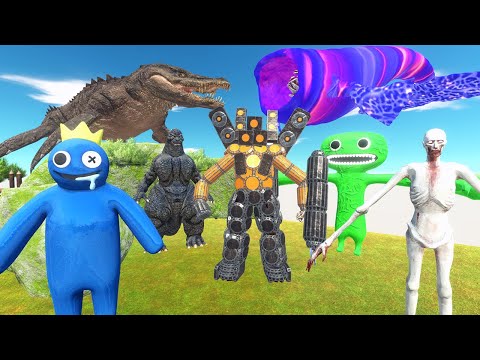 Finding & Hunting TITAN SPEAKERMAN - Jumping in Lake with Bloop - Animal Revolt Battle Simulator