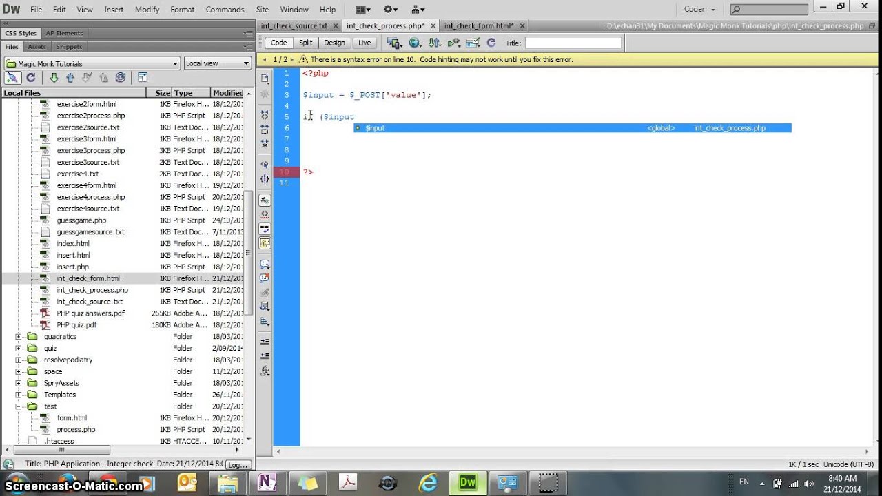 PHP is_int function not working fix