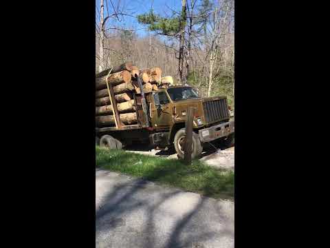 GMC Brigadier log truck with a straight piped Detroit