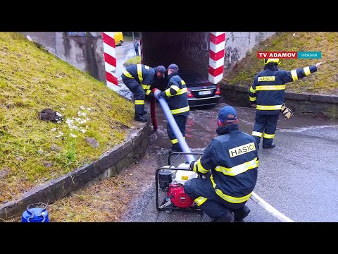 Důsledky vydatných srážek ve městě Adamově z pohledu JSDH Adamov