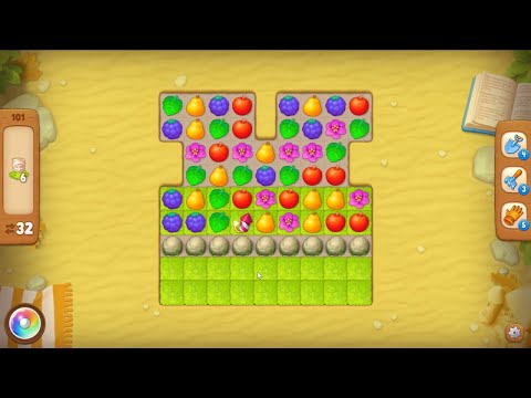 Gardenscapes level 101 - 32 Moves - No Boosters