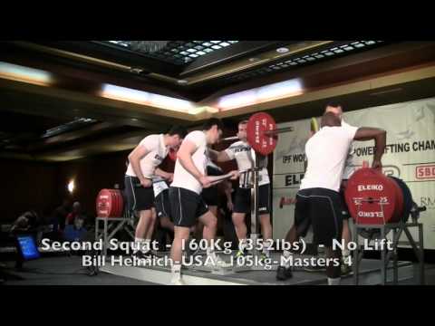 Masters M4 93 to 120Kg Men Squats from the 2015 IPF Masters World Championships