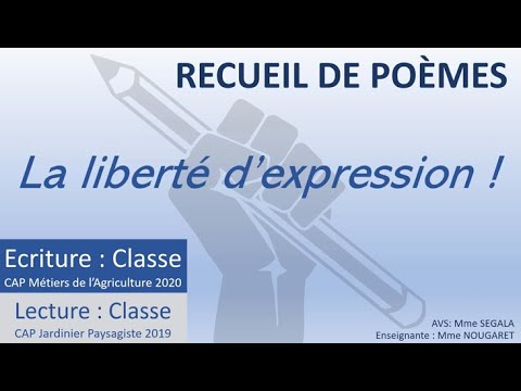 Poèmes sur la liberté d'expression : écrit par les CAP MDLA 20, lu par les CAP JP 19