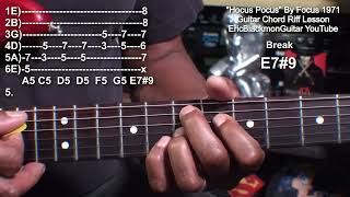 How To Play FOCUS Hocus Pocus On Guitar Chord Riff Tutorial Lesson @EricBlackmonGuitar